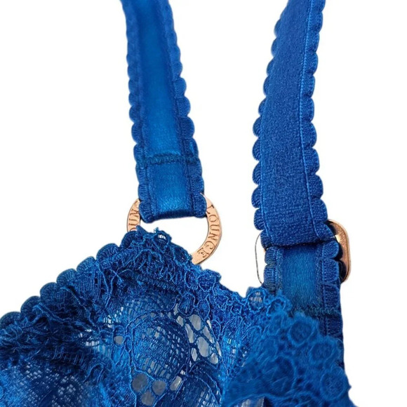 Lounge Flair Balcony Bra in  Cobalt Blue Size 34A Lace Underwire - Picture 6 of 8